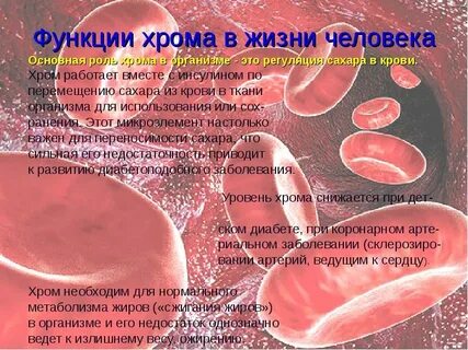 Основная роль хрома