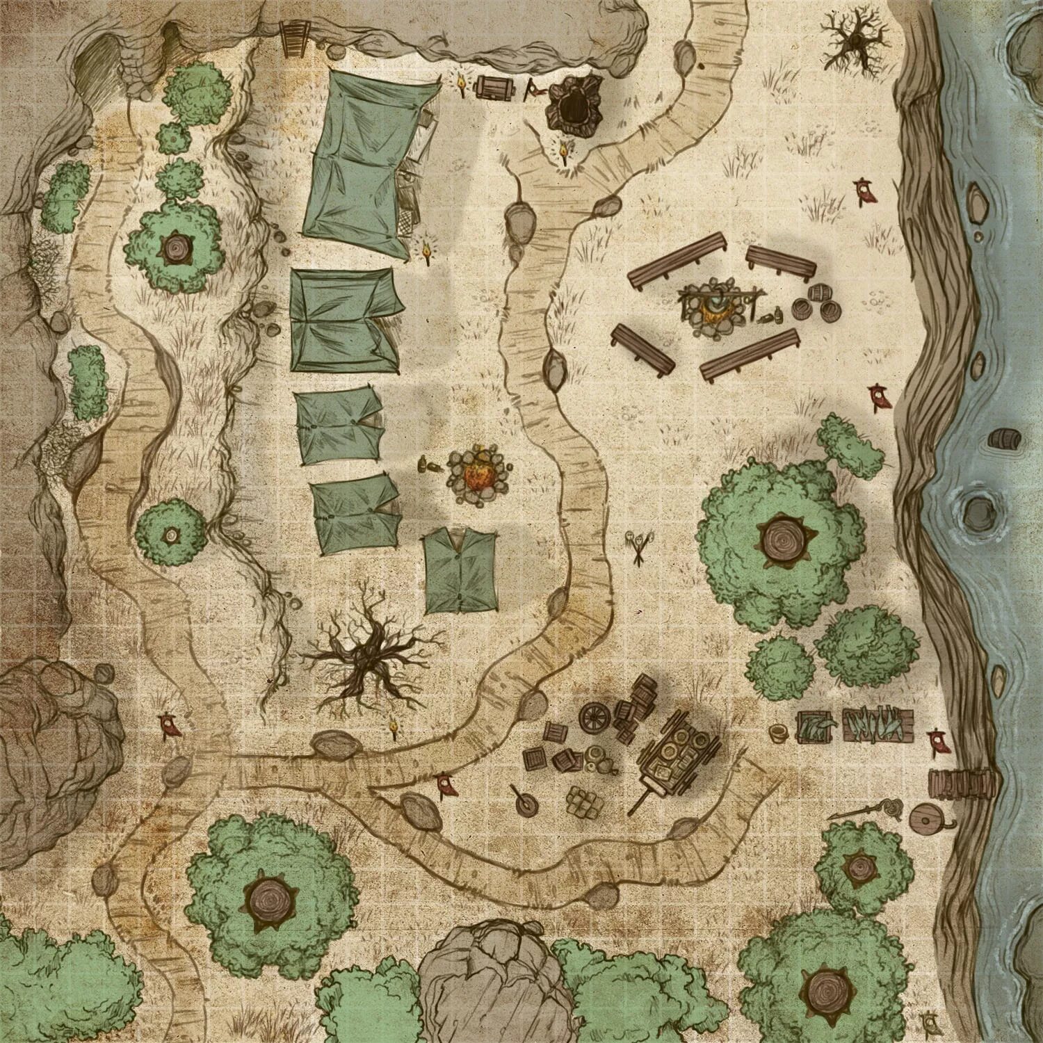 Dnd map. Лагерь разбойников ДНД карта. Лагерь разбойников ДНД. Лагерь карта ДНД. DND карта лагерь.