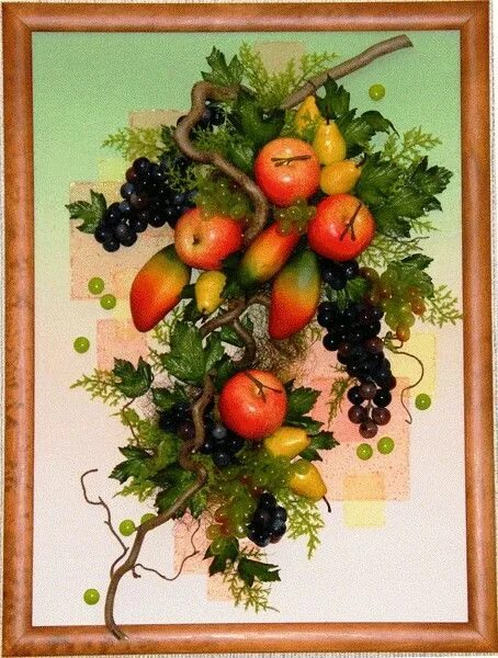 Панно из искусственных фруктов и овощей. Панно из фруктов. Панно из фруктов искусственных своими руками. Панно из овощей и фруктов. Панно из искусственных цветов.