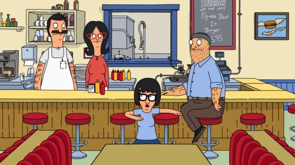 Bob moves. Закусочная боба луиза. bob&#039;s burgers 1974. забегаловка симпсонов. закусочная боба комната луизы.