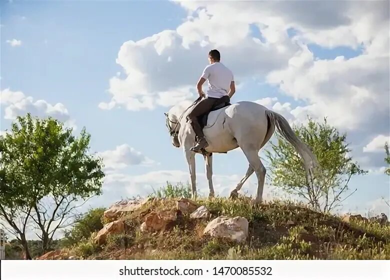 Riding on a white