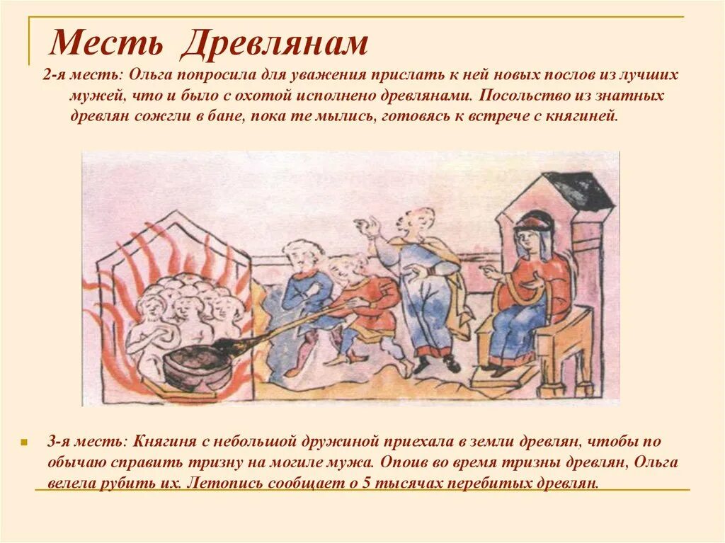 Первая месть княгини ольги. Месть древлянам. Радзивилловская летопись княгиня ольга. Четыре мести княгини ольги древлянам. Сожжение древлян месть княгини ольги.