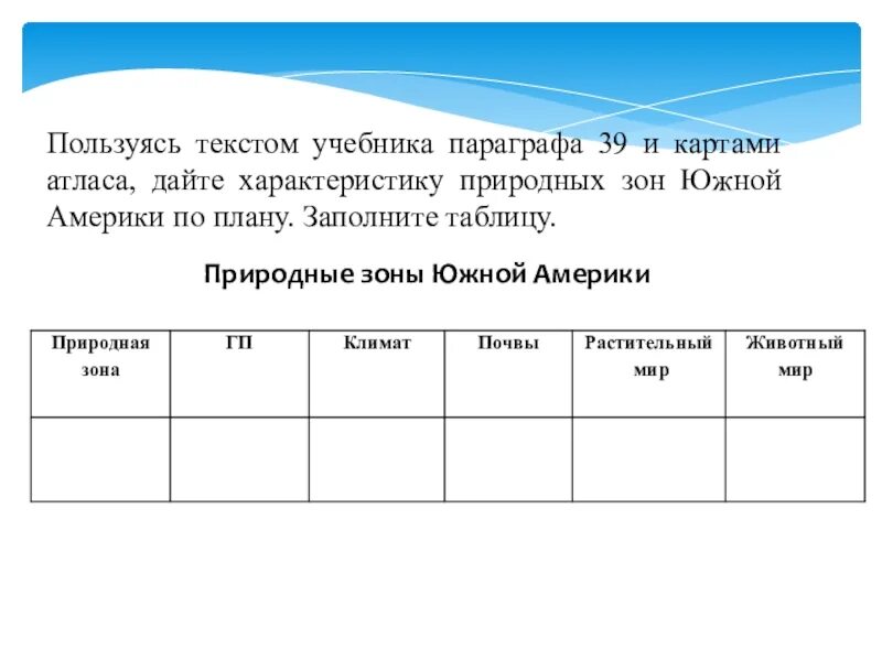 Картинки ЗАПОЛНИ ТАБЛИЦУ ИСПОЛЬЗУЯ УЧЕБНИК ГЕОГРАФИИ