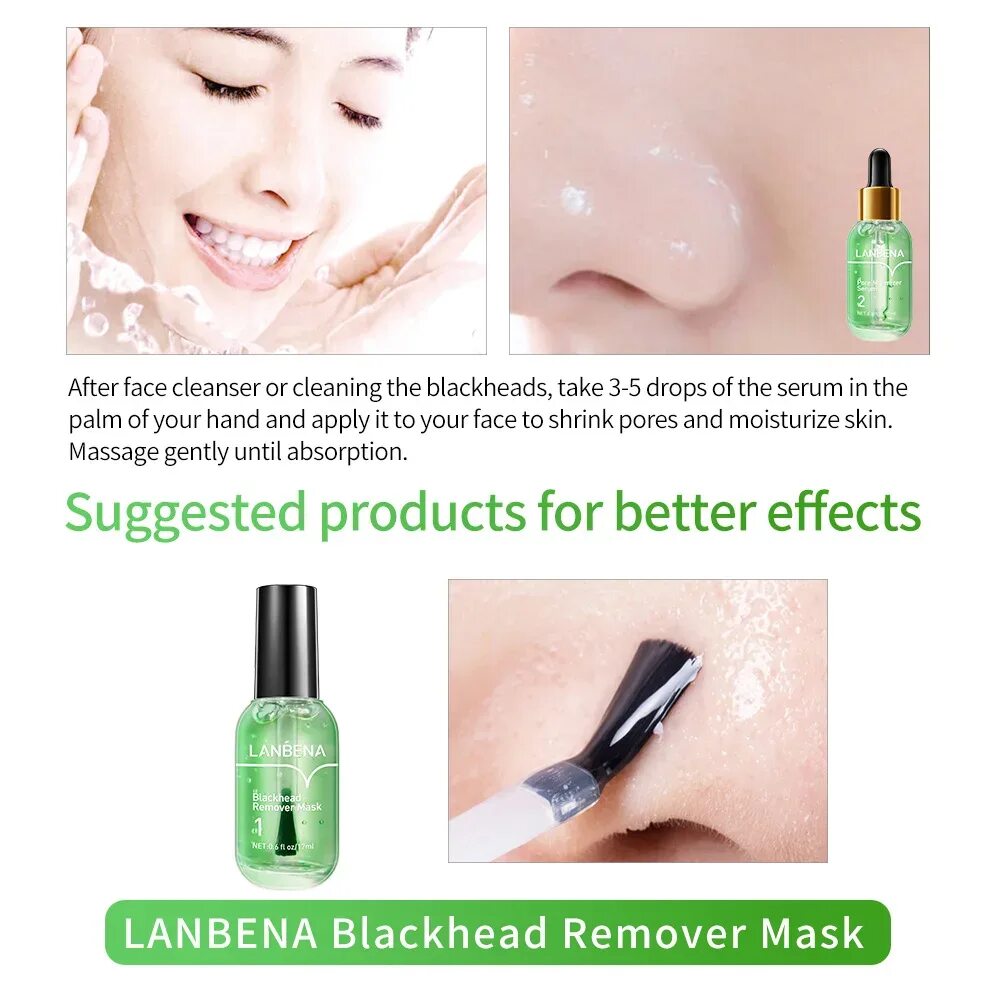 Blackhead remover на русский. Маска LANBENA Blackhead Remover. Маска Blackhead Remover Mask. LANBENA Pore Minimizer Serum 2.