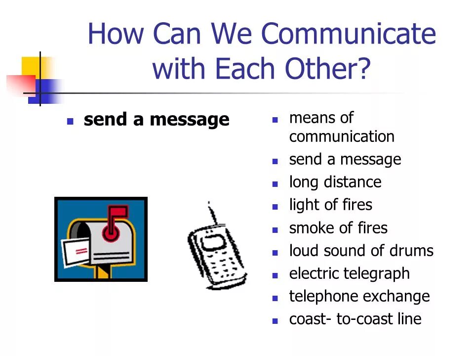 Means of communication – средства связи. How we communicate. Houcan. The first means of communication.