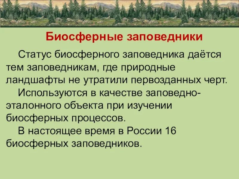 Значение биосферных заповедников