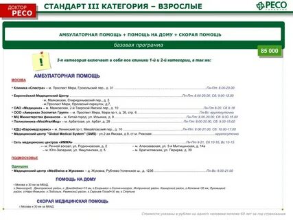 Программа ресо