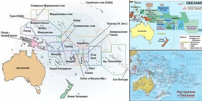 политическая карта океании
