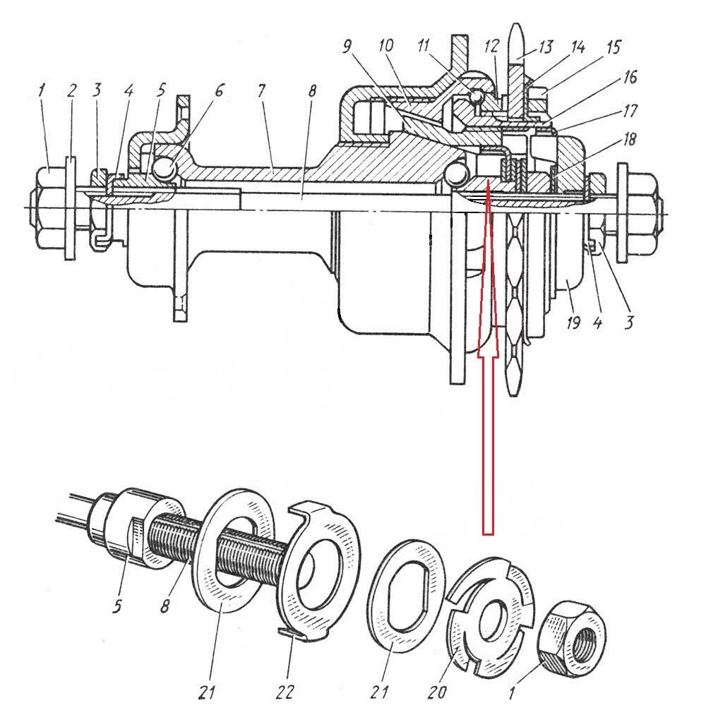 Сборка задней втулки велосипеда. Втулка заднего колеса велосипеда Урал схема. Велосипед школьник СССР втулка заднего колеса. Задняя втулка велосипеда СССР схема. Втулка заднего колеса советского велосипеда.