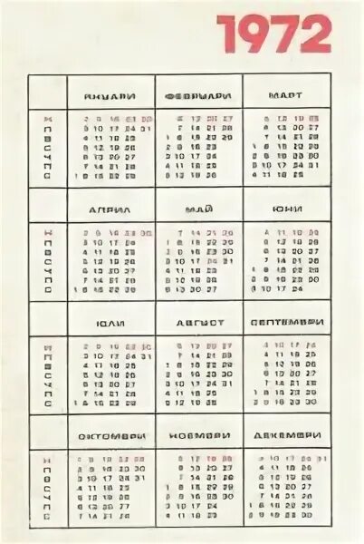 Календарь 1972 года. Календарик 1972 года. Календарь 1972 года по месяцам. 25 Февраля 1972 день недели. Какой был день недели 1972