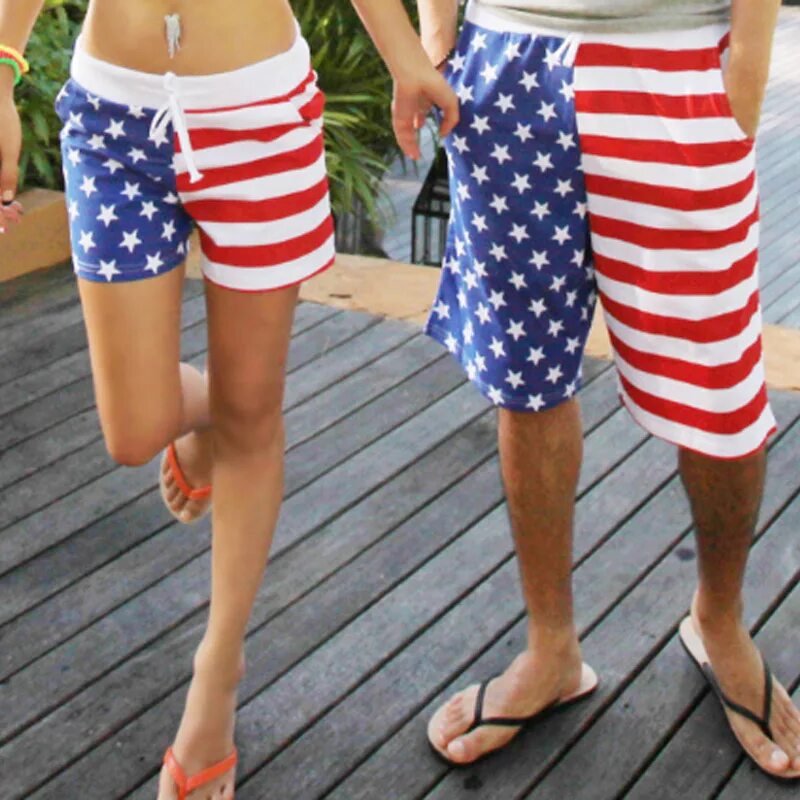 Шорты мужские и женские. Полосатые пляжные шорты. Шорты в американском стиле. Шорты американский флаг. Short american