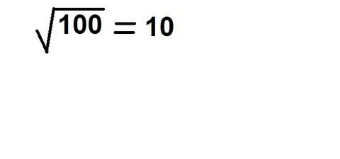 Корень из 100