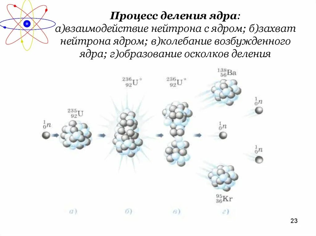 При захвате нейтрона ядром 24. Схема деления урана. Процесс деления ядра. Процессы взаимодействия нейтронов с ядрами. Процесс деления ядра в физике.