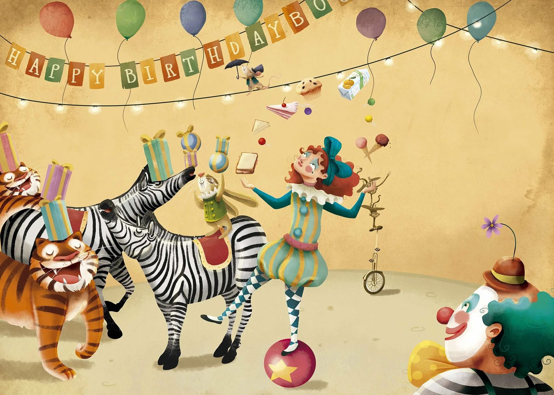 A clown works at a circus