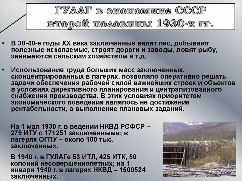 Формирование гулага