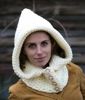 Капюшон связанный спицами