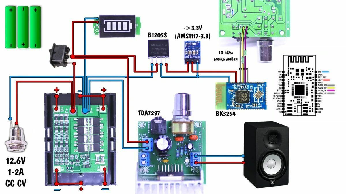 Схема самодельной блютуз колонки. Плата колонки блютуз схема подключения. Схема мощной блютуз колонки. Tda7297 для блютуз колонки.