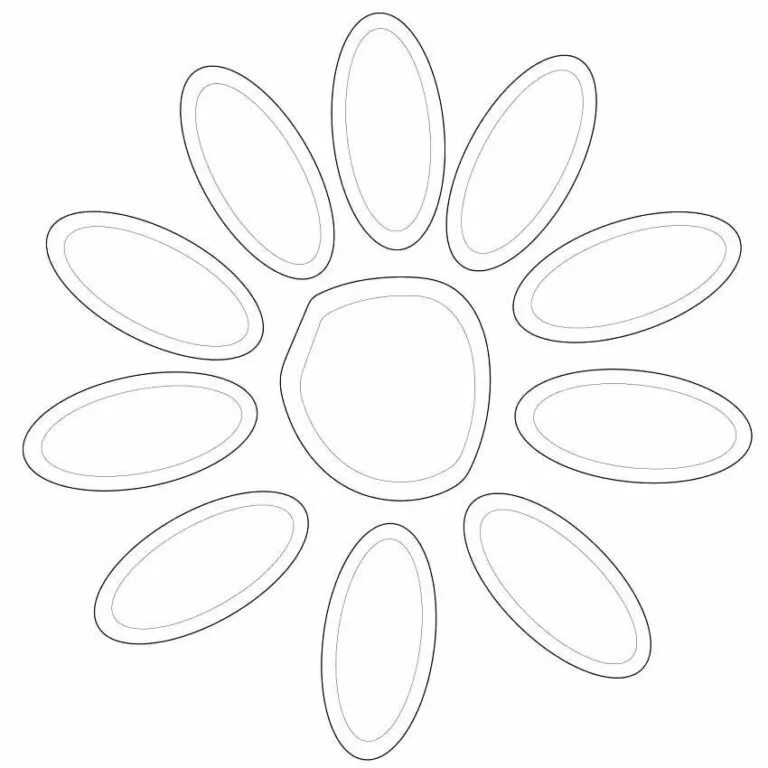 Шаблон ромашки для вырезания из бумаги распечатать