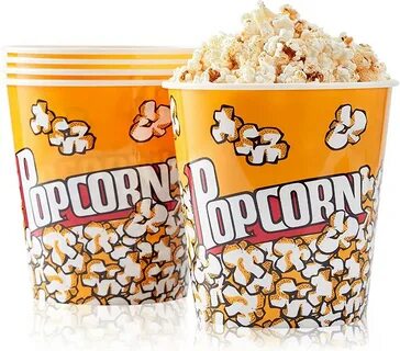 RAYMEA Plastic Popcorn Containers Retro Style Reusable Popcorn Buckets for ...