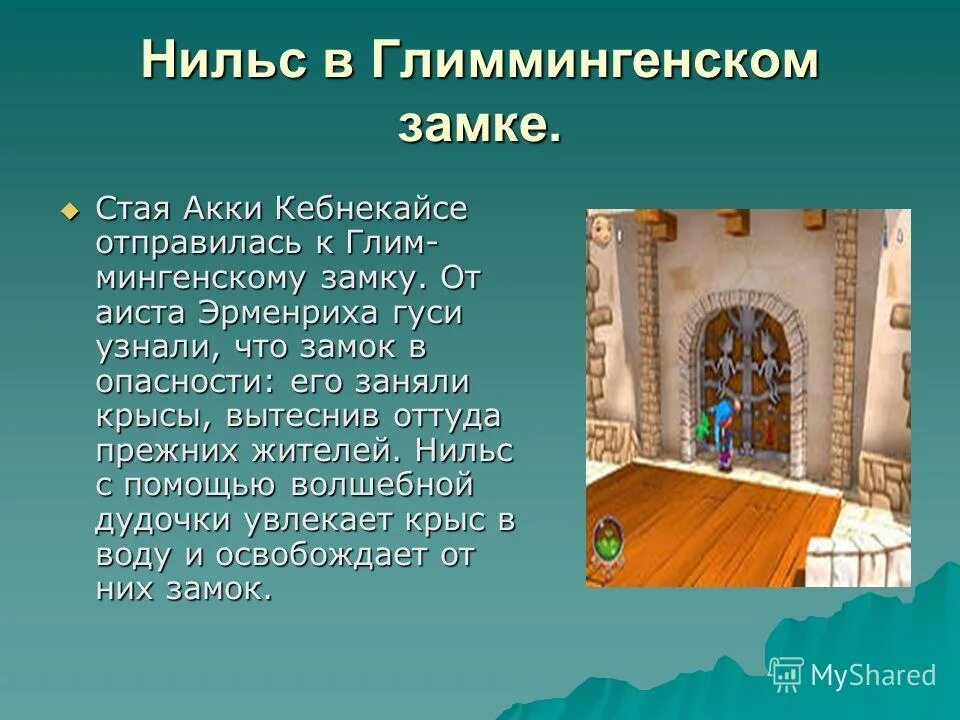 Чудесное путешествие Нильса с дикими гусями краткий пересказ. Кто жил в Глиммингенском замке.