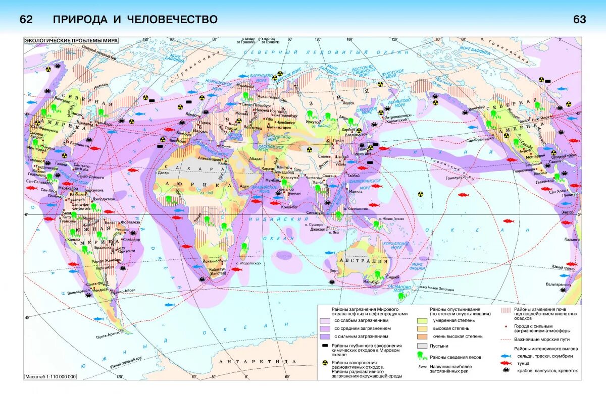 Мировая карта экологических проблем.