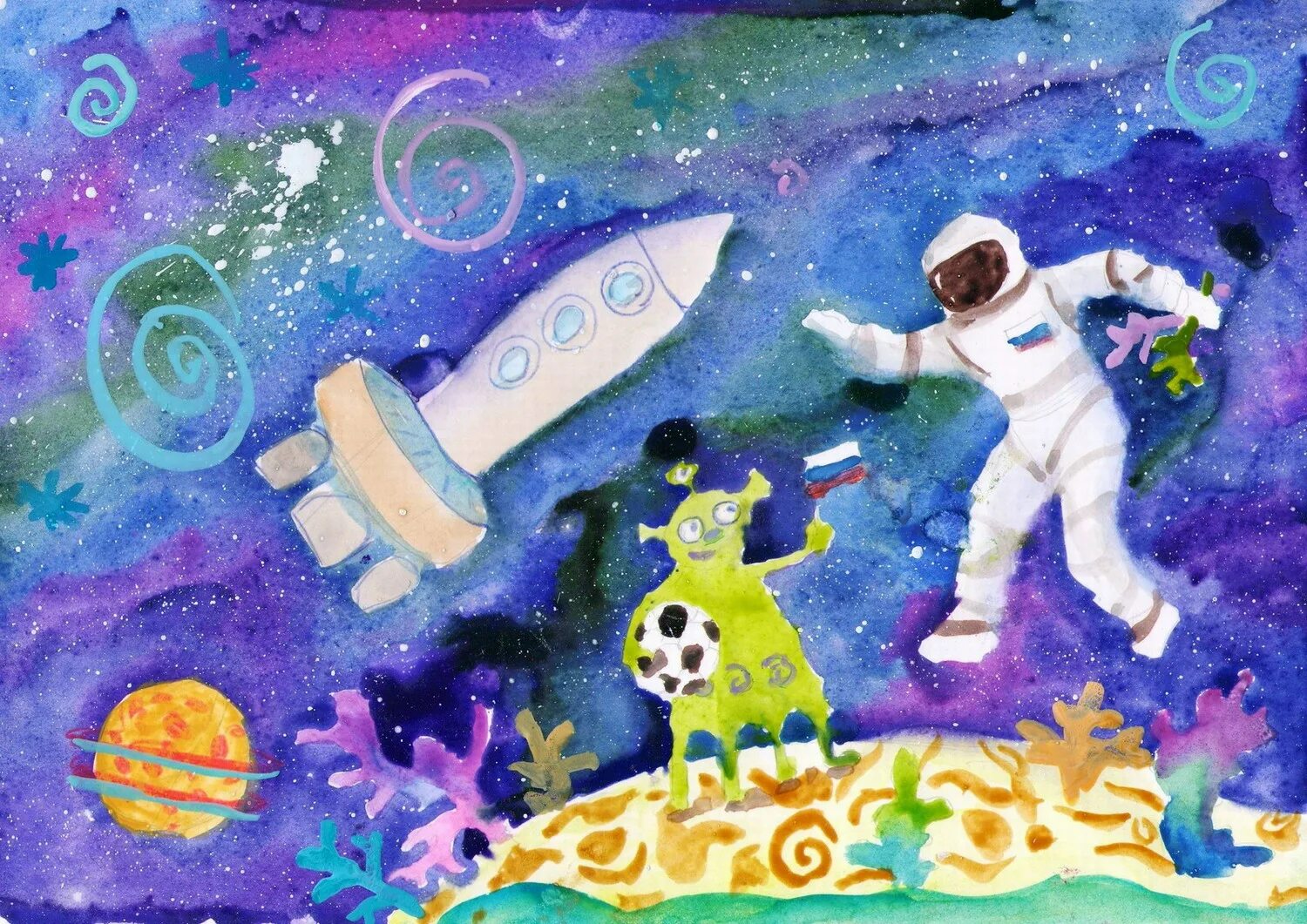 Видео про день космонавтики для детей. Рисунок на тему космос. Рисование путешествие в космос. Космос глазами детей поделки. Космос глазами детей.