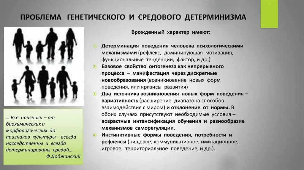 Развитие поведения человека. Детерминация поведения человека. Детерминация развития. Детерминация личности. Врожденный характер