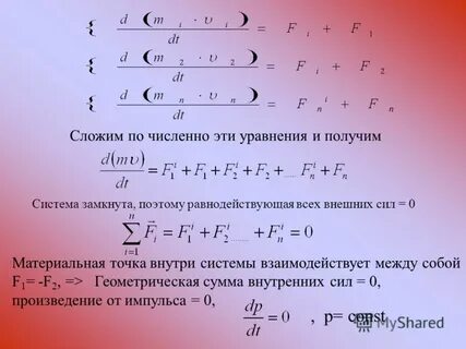 Сумма внутренних сил