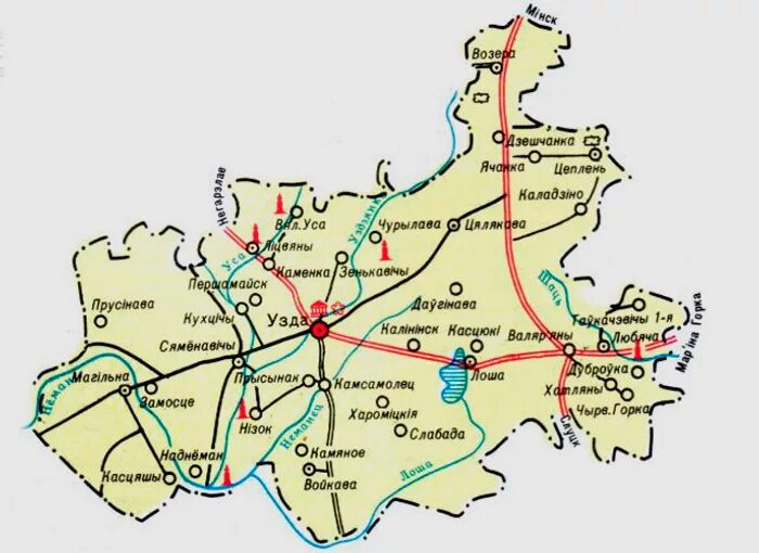 Карта Узденского района Минской. Узденский район на карте. Карта Узденского района. Карта Минской области с районами. Смолевичи на карте