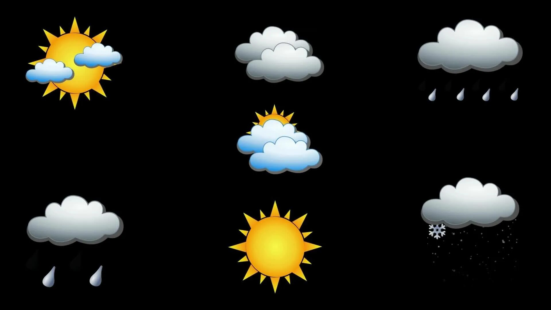 Анимированные погодные иконки. Значки погоды. Погода картинки. Прогноз погоды заставка. Погода без слов