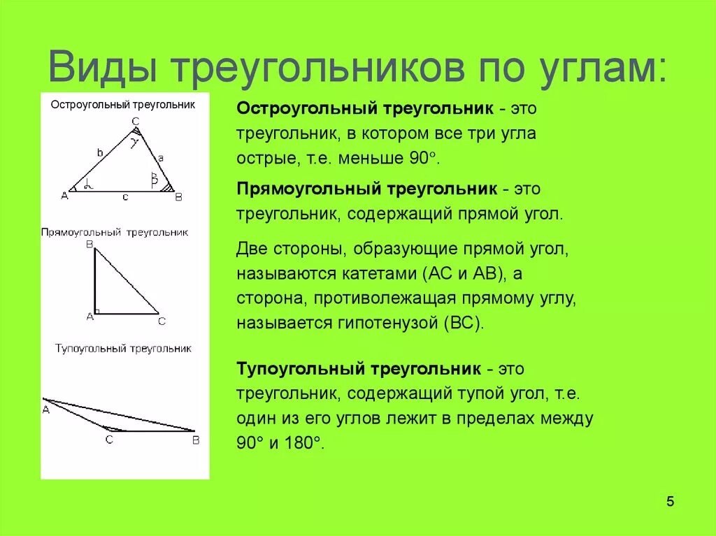 В треугольнике два угла всегда