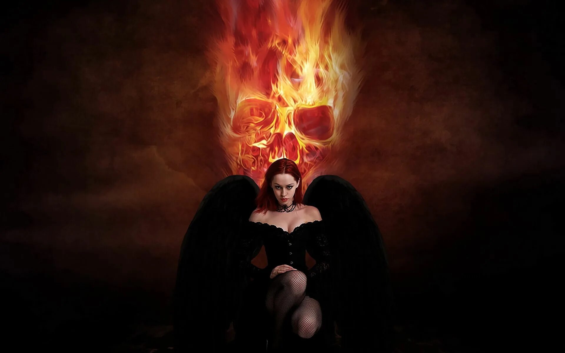 Огненная ведьма. Женщина дьявол. Женщина во тьме. Огненный ангел.