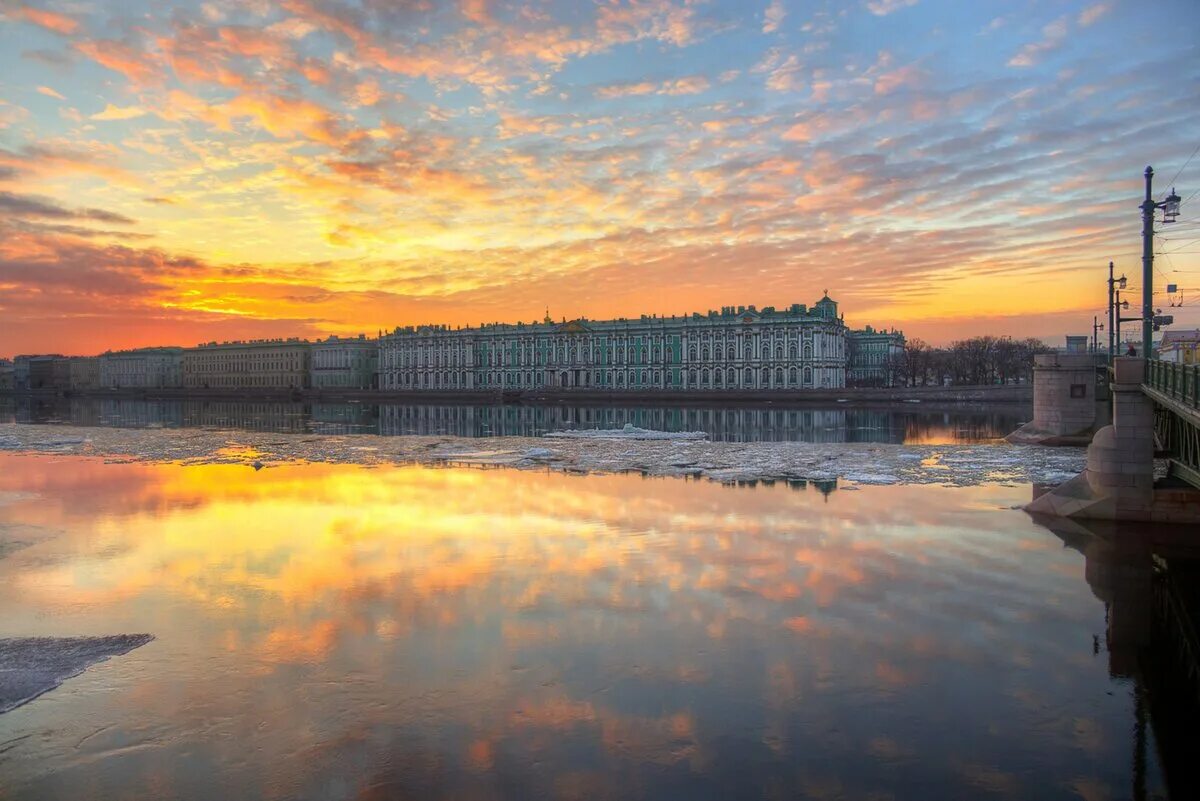 Нива река в Санкт-Петербурге. Набережная реки Невы.