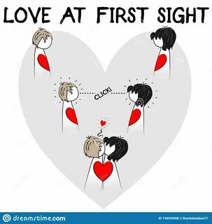 Love At First Sight Illustration Stock Vector - Illustration of cartoon.