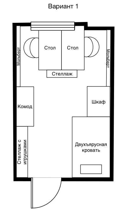 План детской комнаты с мебелью чертеж Стильный интерьер детской для новорождённой в светлых отнах