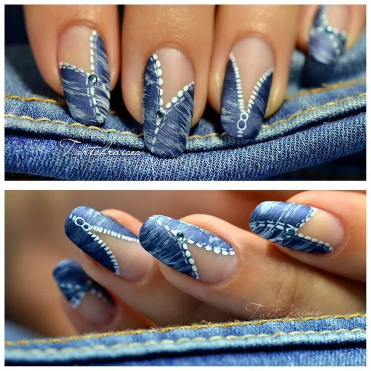 Идеи маникюра в джинсовом стиле Nature Nails Nails Art Ongles vernis, Ongles, Dessin ongle