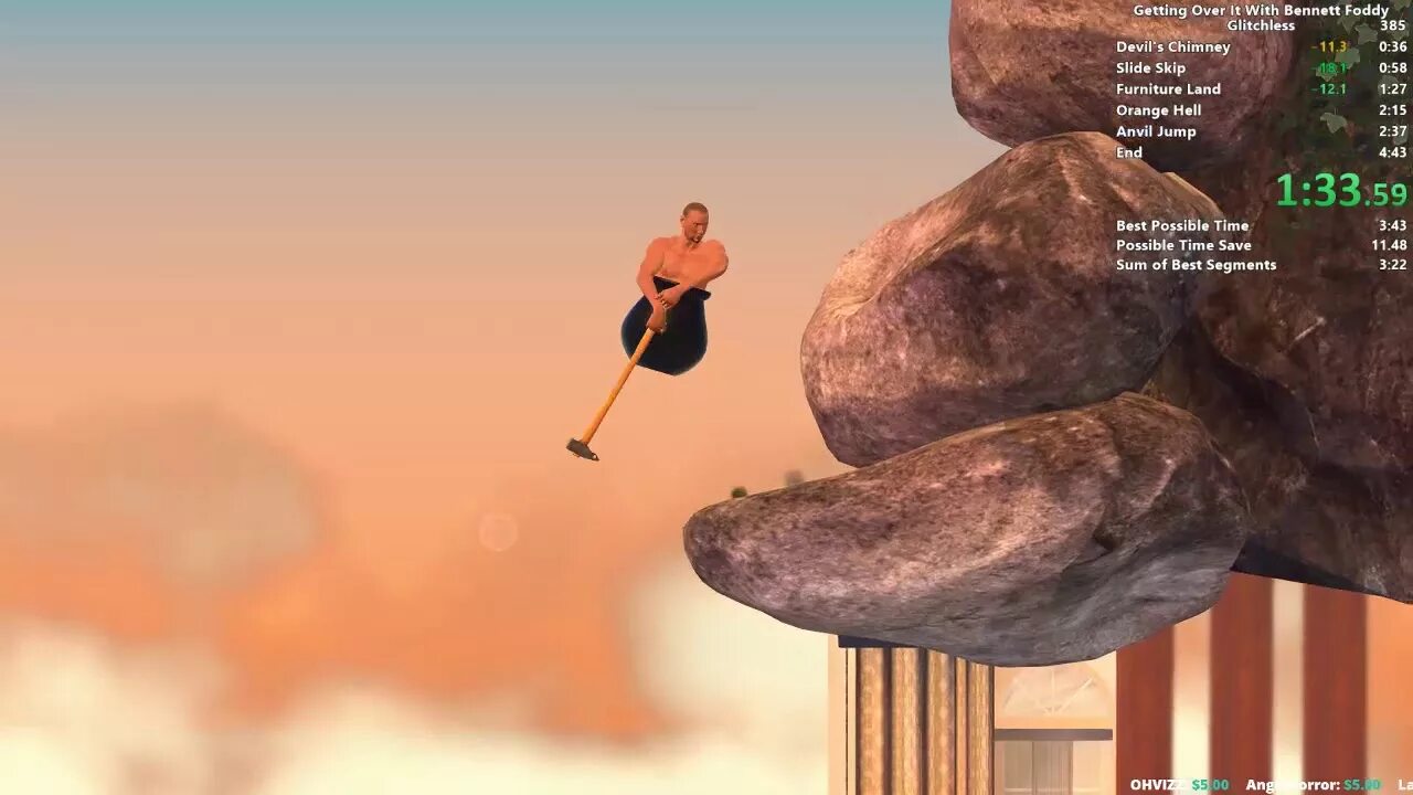 Getting over it with Bennett Foddy СПИД РАН. Getting over it мировой рекорд. Getting over it апельсин. Getting over it Speedrun.