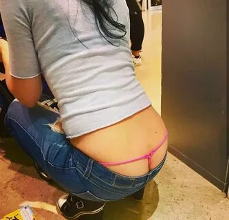 Exposed thong.