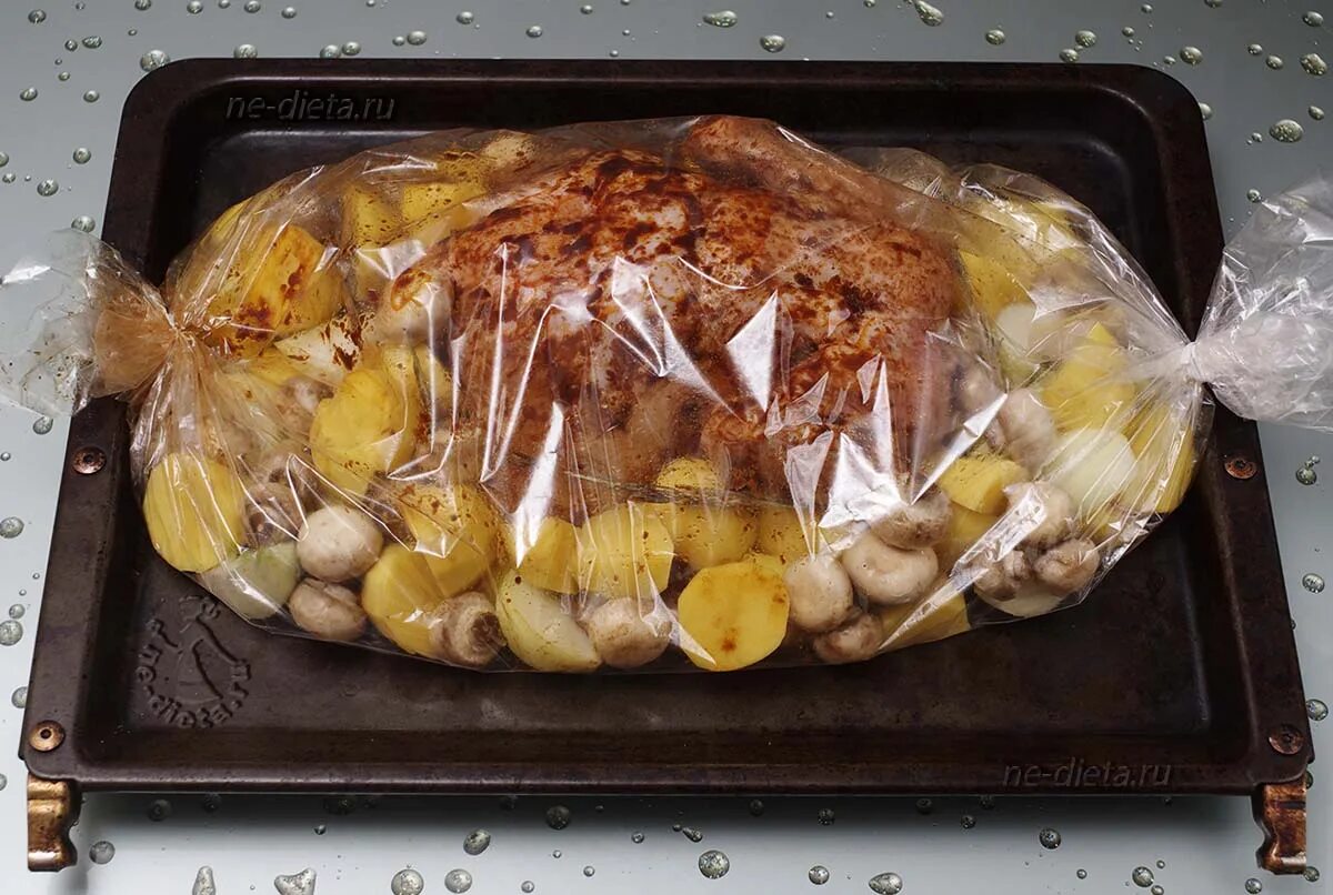 Курица в духовке в пакете для запекания: рецепт с фото пошагово