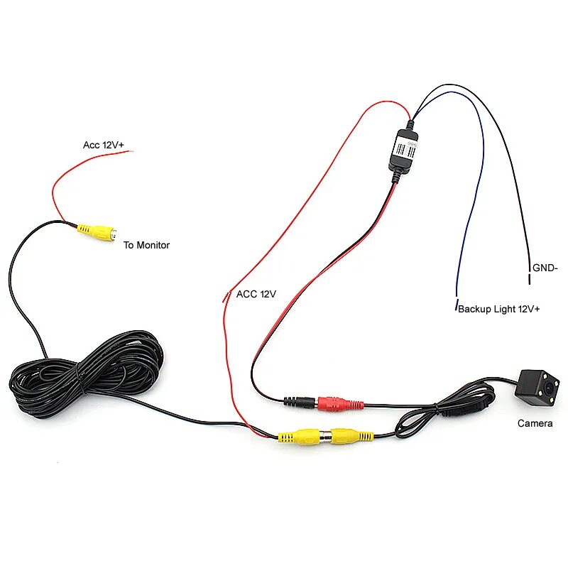 Подключение проводов камеры заднего