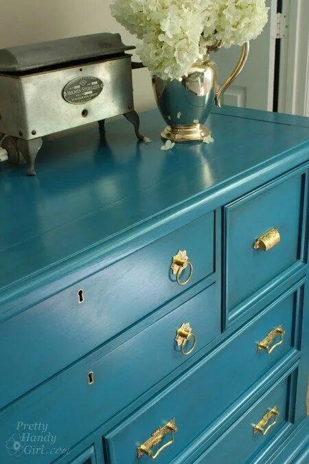 grey painted and distressed french provincial dresser