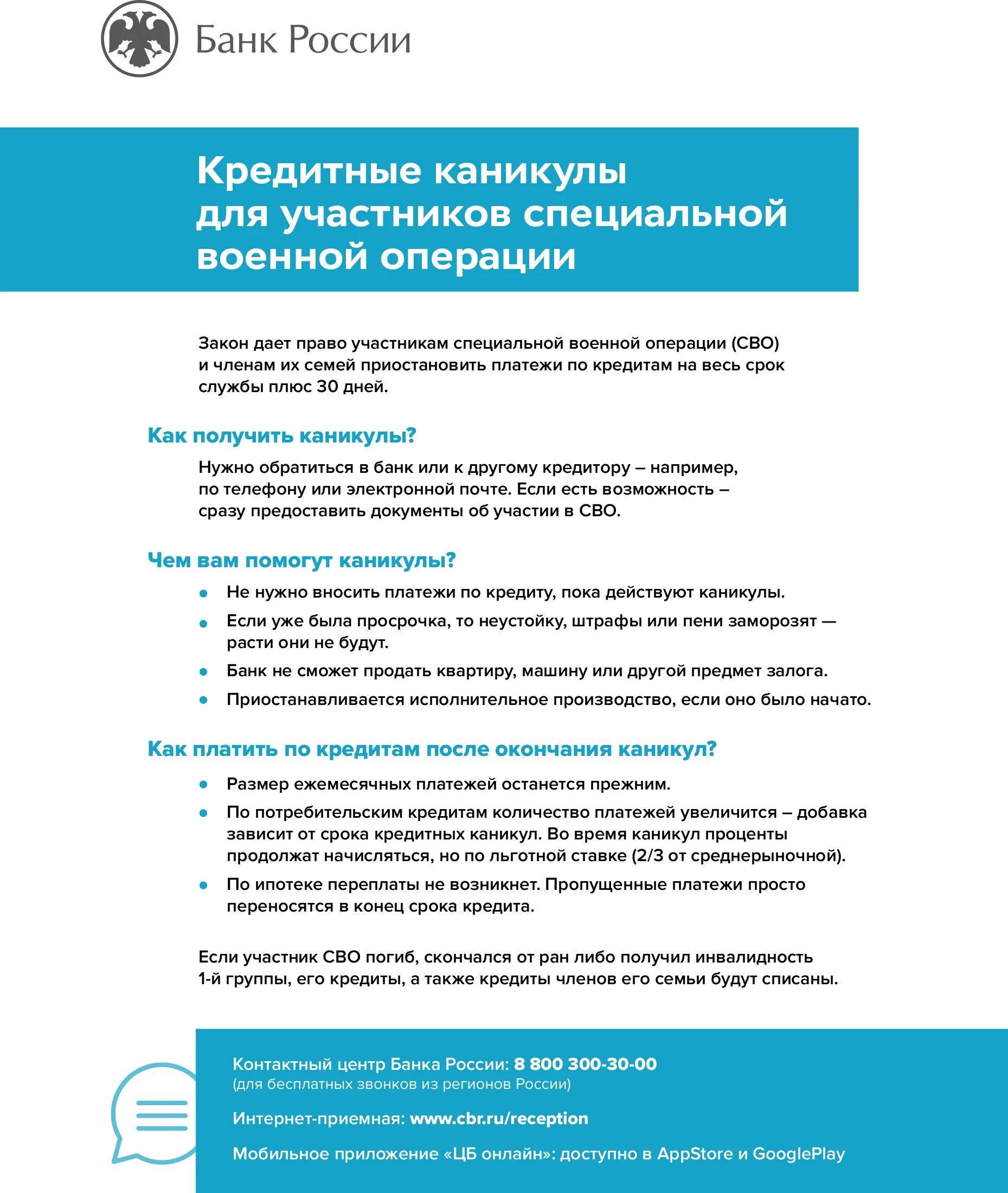 Закон об освобождении участников сво от кредитов. Кредитные каникулы для участников сво. Памятка по кредитным каникулам. Кредитные каникулы мобилизованным. Памятка кредитные каникулы для участников сво.