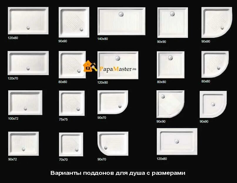 Какие размеры душевых поддонов. Стандартные душевые поддоны. Душевой поддон Размеры. Душевой поддон габариты. Мелкий душевой поддон Размеры.