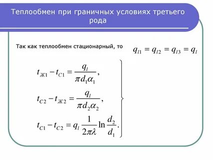 Плотность теплового потока через плоскую стенку