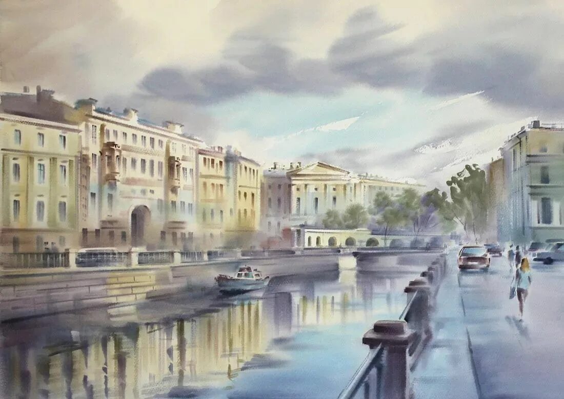 Канал акварелью. Крюков канал картина. Гранд канал венеция картина. Санкт-петербург пейзаж акварель. Канал грибоедова живопись.