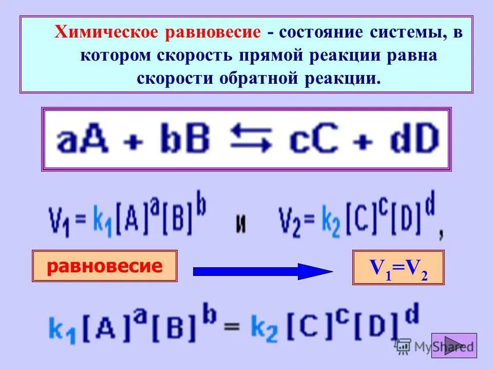 1 прямые и обратные реакции