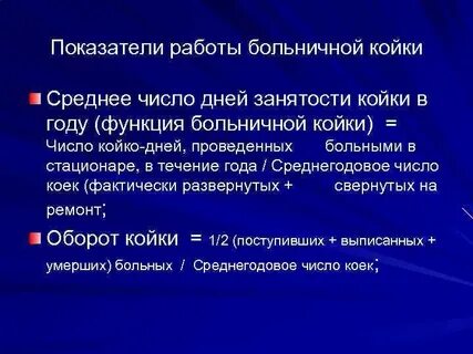 Занятость койки