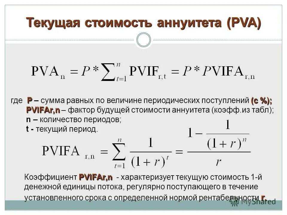 Текущее. Фактор текущей стоимости аннуитета формула. Формула расчета текущей стоимости аннуитета. Текущая стоимость авансового аннуитета рассчитывается. Будущая стоимость аннуитета.