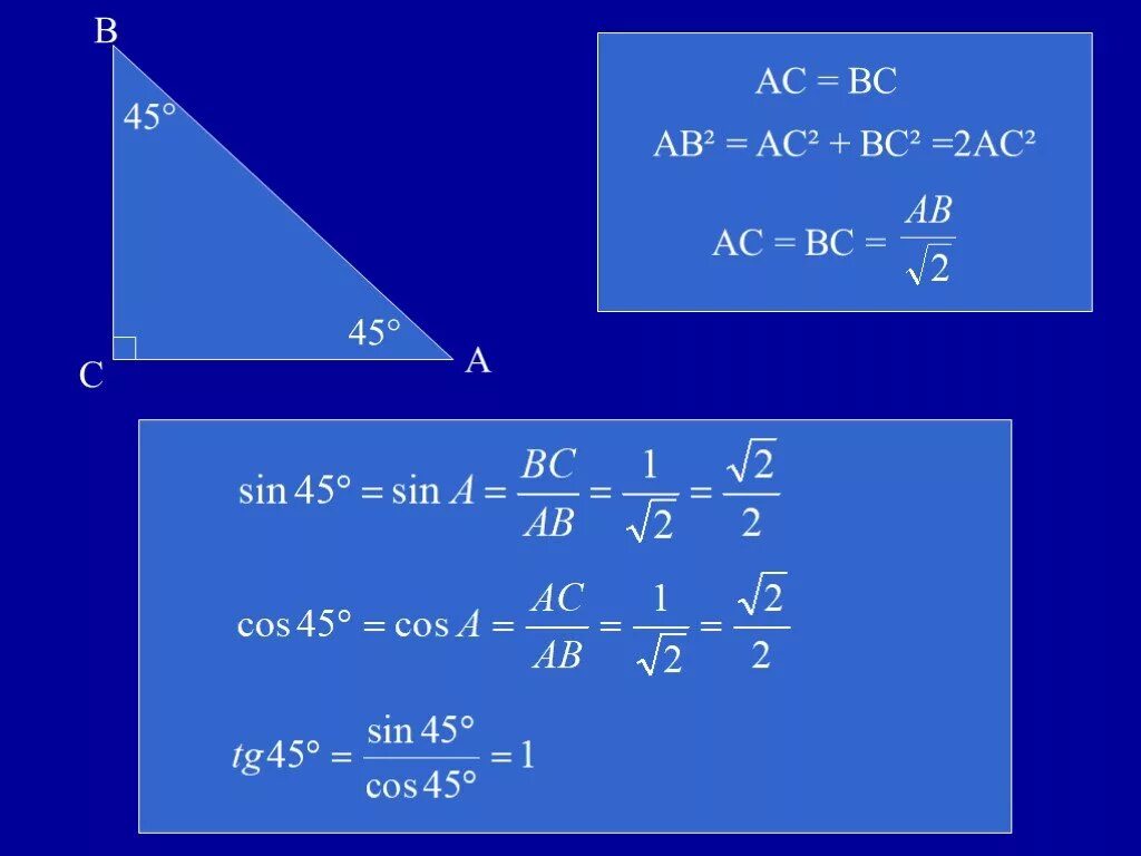 6 sin 45. Sin cos в прямоугольном треугольнике. Sin cos TG CTG В прямоугольном треугольнике. Кос 45 и синус 45. BC : AC косинус угла.