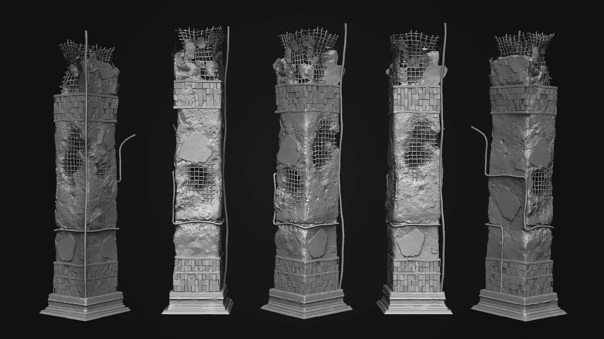 Broken stands. Concrete column Damaged. Concrete Pillar. Пилларс 3d. Stone Pillar игра.